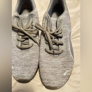 Puma Light Gray Knit Athletic Shoes